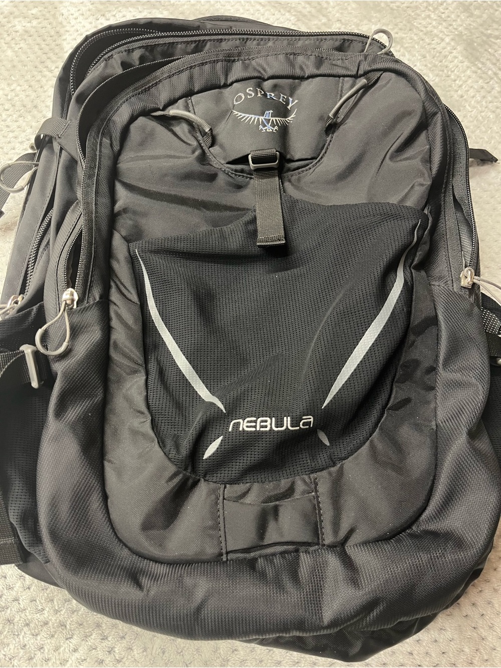 OSPREY Nebula Backpack in Black with Reflective Accents